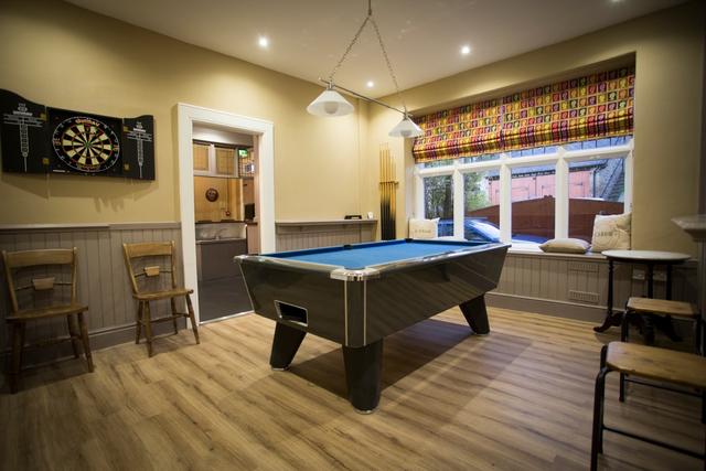 Games Area with Pool Table & Darts Board