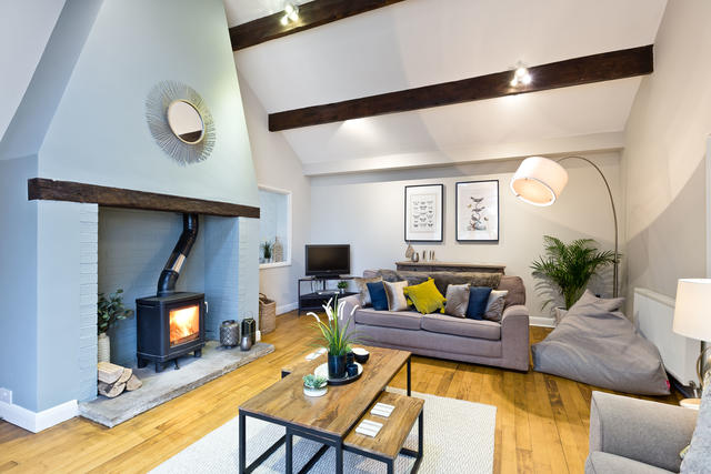 Lounge with Log Burner in main property