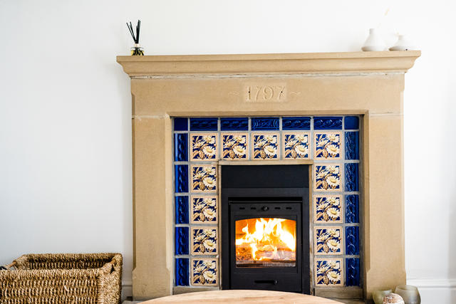 The roaring inset logburner is perfect for winter stays