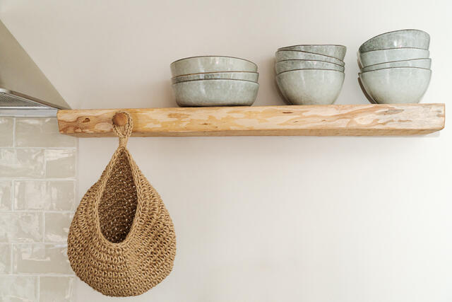 Handcrafted shelving