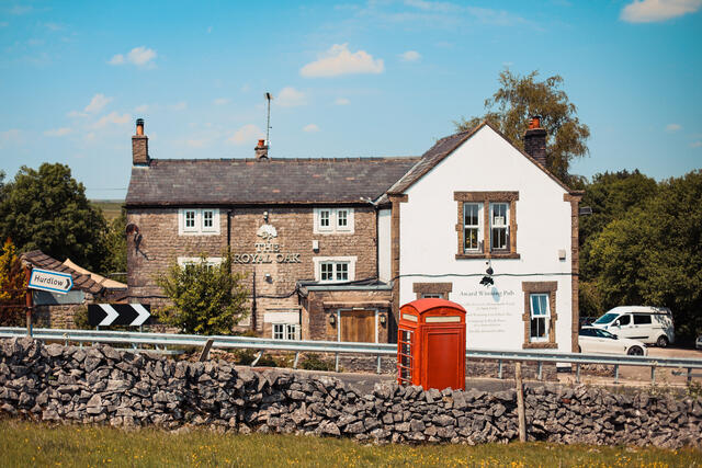 View of award winning, popular Peak District pub