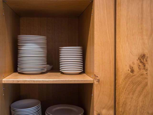 Ample crockery and cook ware