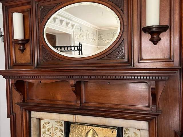 Feature fireplace in The Garden Room