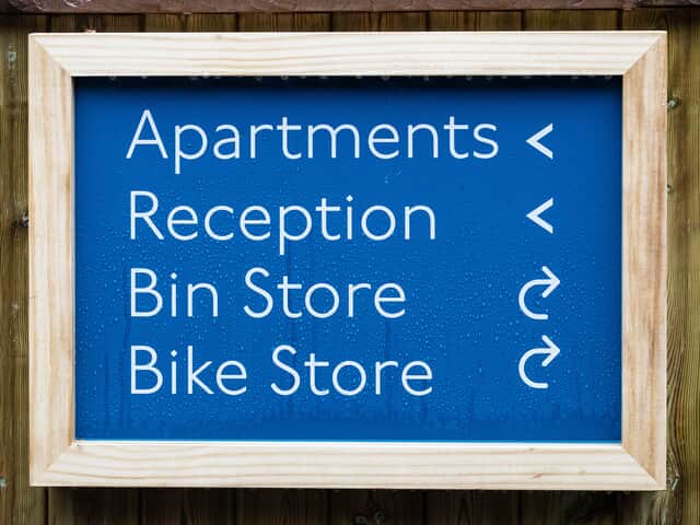 Apartment signage