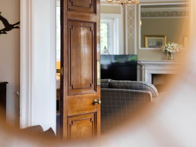 Impressive double doors to The Drawing Room