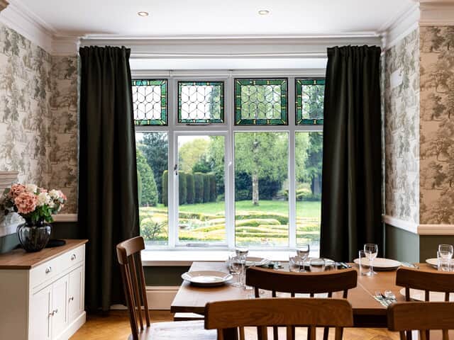 Views to the garden from the dining room