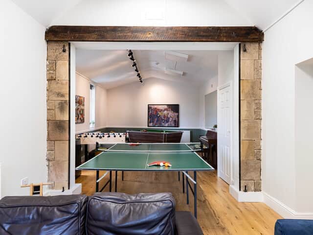 Gamnes Room with pool, table football, table tennis, seating and TV