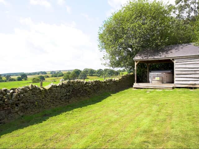 The eco friendly Scandinavian style wood fired hot tub at Oak Tree Farm