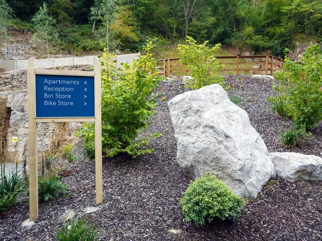Outdoor signage at Rock Mill