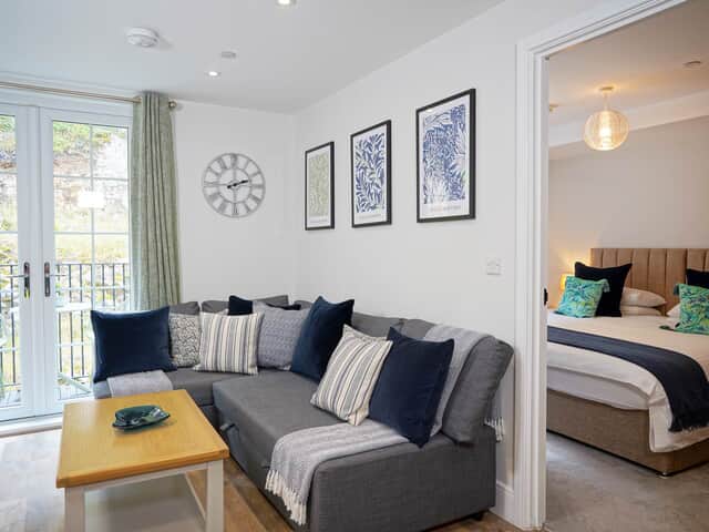 Seating area and the bedroom entrance