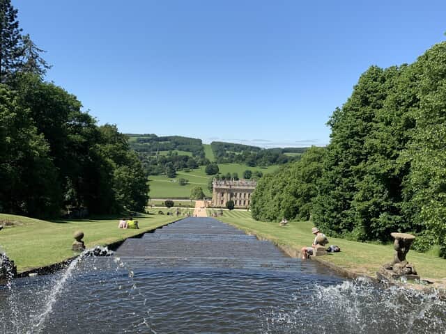 Chatsworth gardens from the top of cascade fountain