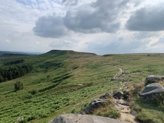 Mam Tor trig pint with views to Lose Hill